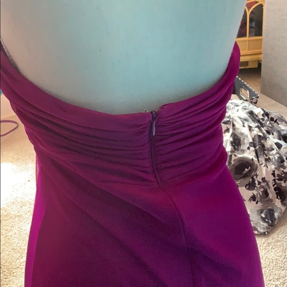 Purple Evening Dress Sequin Neck - Picture 5 of 7